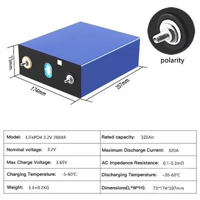 3.2v 320ah Lifepo4 Prismatic Cell Rechargable Solar Energy Storage