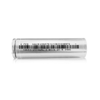 Long Life Cycle Transparent Film Lithium 18650 Battery Cell 2500mah 3.7v Rechargeable