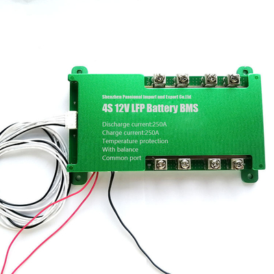 4s 12v 250a Lifepo4 Battery BMS Screw Type Common Port Withstand 40v In Series