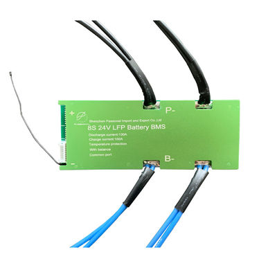 Common Port PCB Li Ion Battery BMS 8S 24V 100A Lithium Ion Battery Management