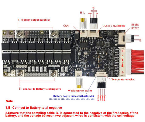 Battery BMS Board 3S-20S Battery Pack BMS RS485 RS232 72V 20S BMS 200A